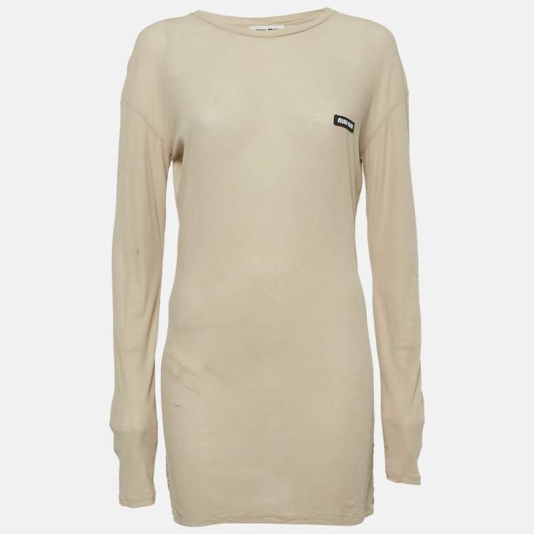 ワンピース Miu Miu Cappuccino Cotto Blend Shirt Dress Miu Miu Cappuccino Cotto Blend Shirt Dress | italist, ALWAYS