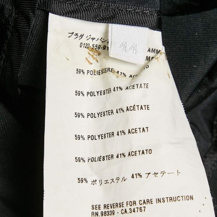 Pre Owned Miu Miu Black Synthetic Balmacaan Coat M