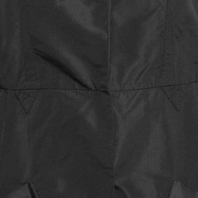 Pre Owned Miu Miu Black Synthetic Balmacaan Coat M
