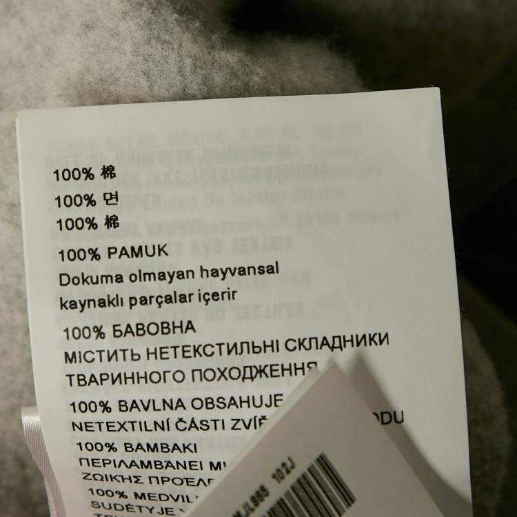 Pre Owned Miu Miu Grey Logo Embroidery Cotton Knit Oversized Shirt S