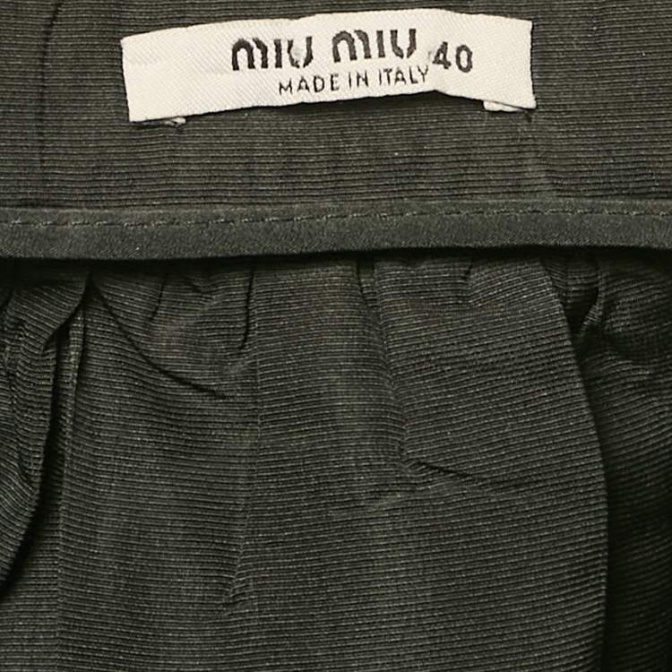 Pre Owned Miu Miu Black Synthetic Pleated Mini Skirt M