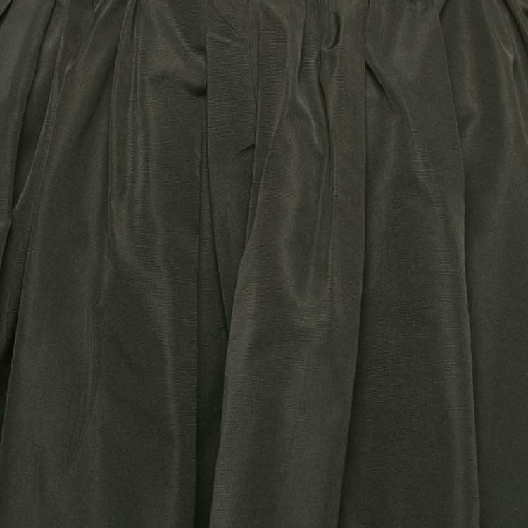 Pre Owned Miu Miu Black Synthetic Pleated Mini Skirt M