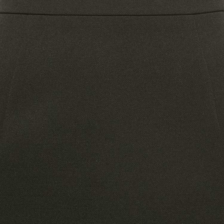 Pre Owned Miu Miu Black Crepe Pencil Skirt M