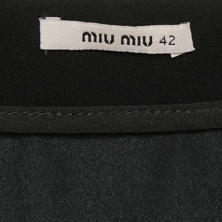 Pre Owned Miu Miu Black Chiffon Pleated Mini Skirt M