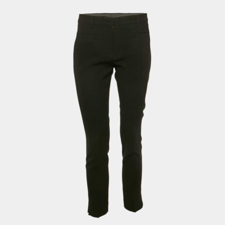 Pre Owned Miu Miu Black Crepe Formal Trousers S