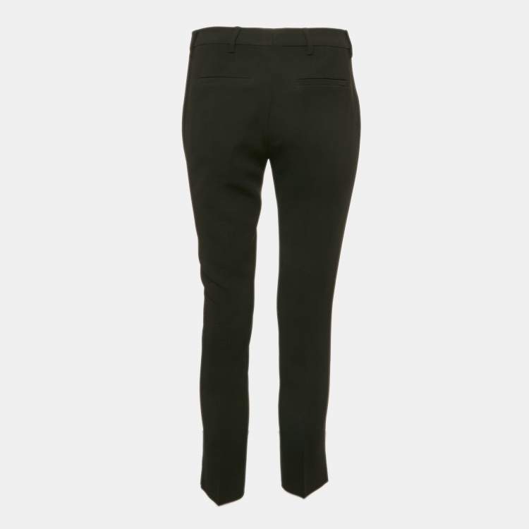 Pre Owned Miu Miu Black Crepe Formal Trousers S