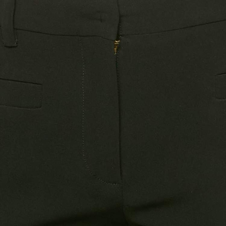 Pre Owned Miu Miu Black Crepe Formal Trousers S