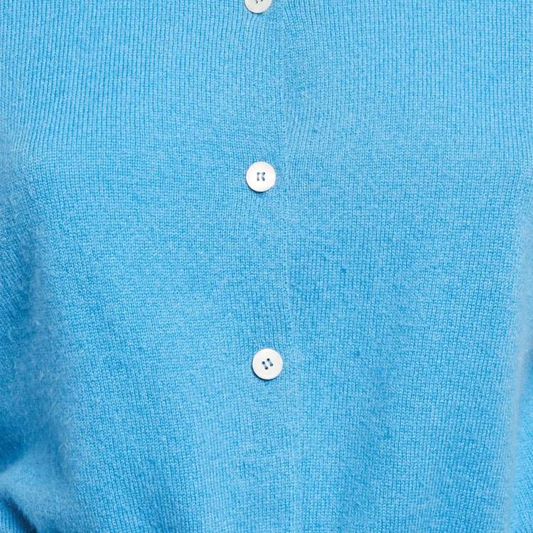 Pre Owned Miu Miu Blue Cashmere Knit Cardigan S