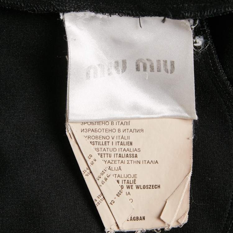 Pre Owned Miu Miu Black Jersey Flared Mini Dress S