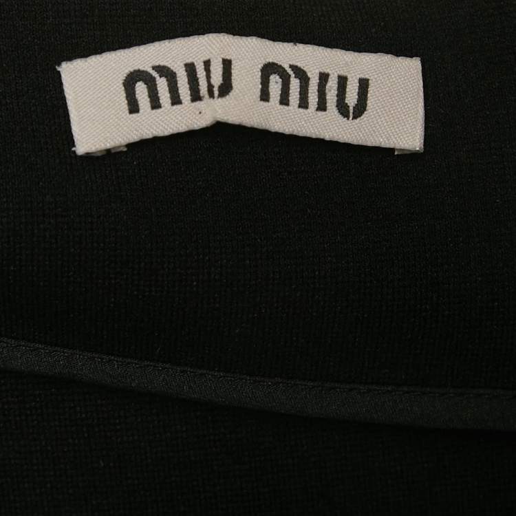 Pre Owned Miu Miu Black Jersey Flared Mini Dress S