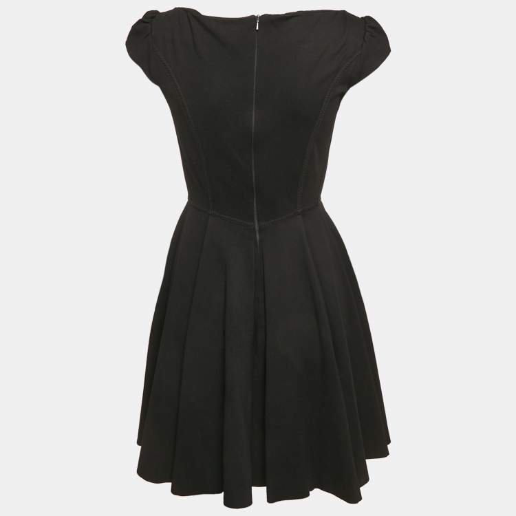 Pre Owned Miu Miu Black Jersey Flared Mini Dress S