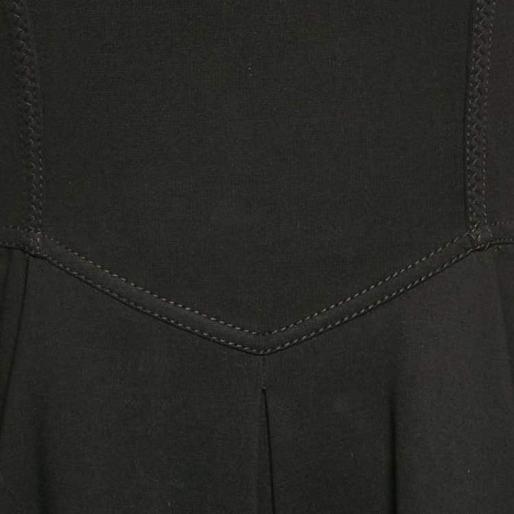 Pre Owned Miu Miu Black Jersey Flared Mini Dress S