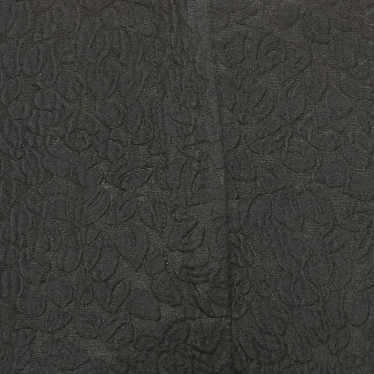 Pre Owned Miu Miu Black Textured Jacquard Slim Fit Trousers M