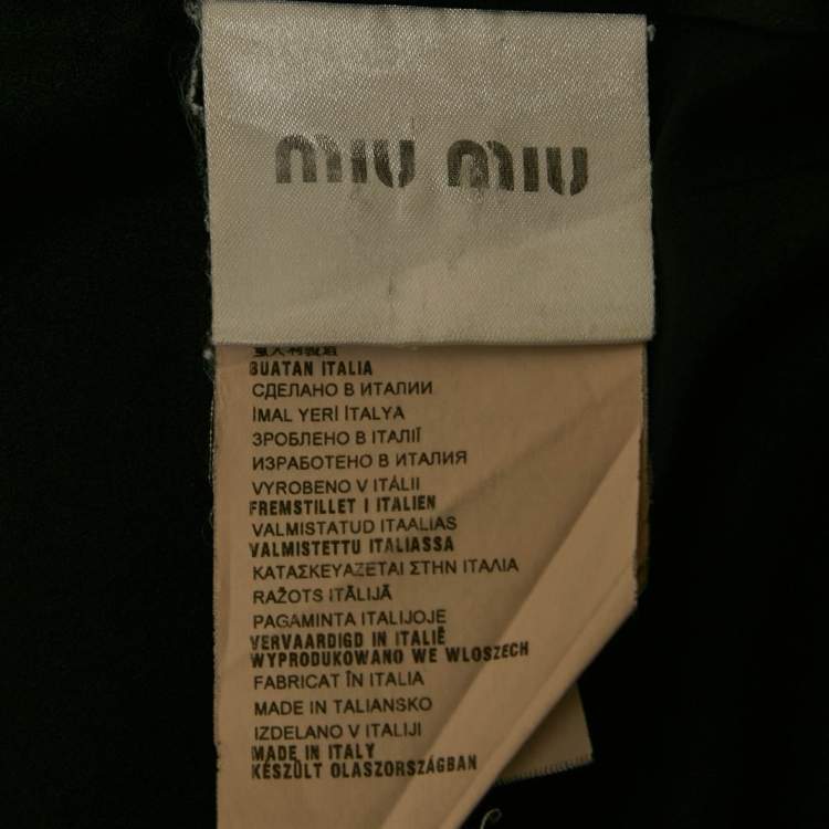 Pre Owned Miu Miu Black Crepe Flared Knee Length Skirt S