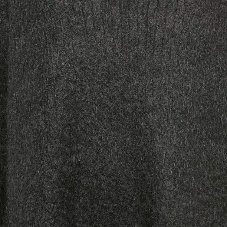 Pre Owned Miu Miu Black Mohair Wool V-Neck Sweater S