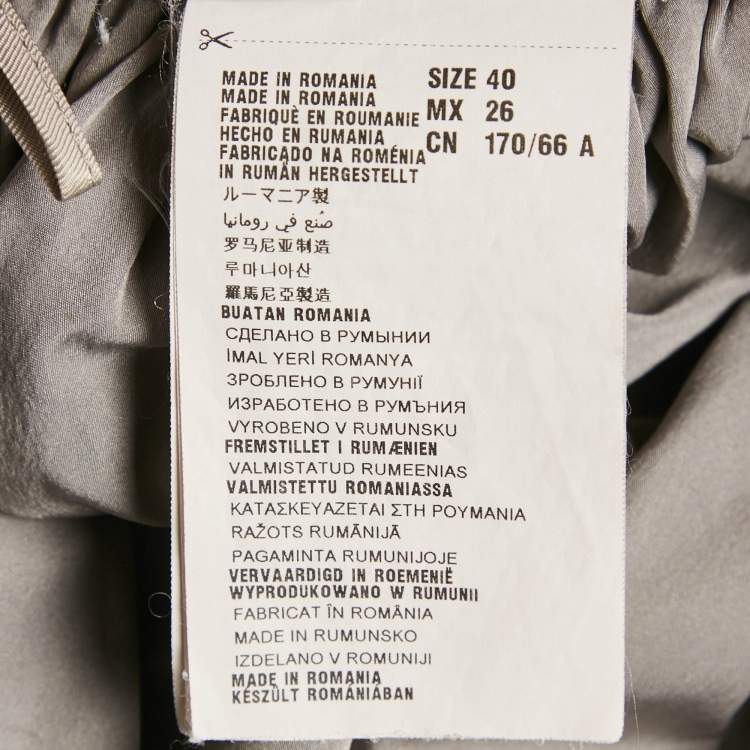 Pre Owned Miu Miu Grey Synthetic Gathered Mini Skirt S