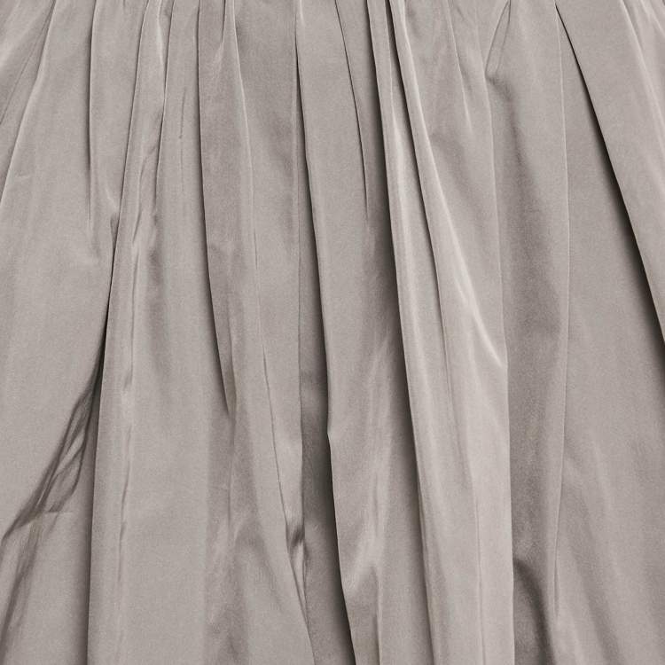 Pre Owned Miu Miu Grey Synthetic Gathered Mini Skirt S