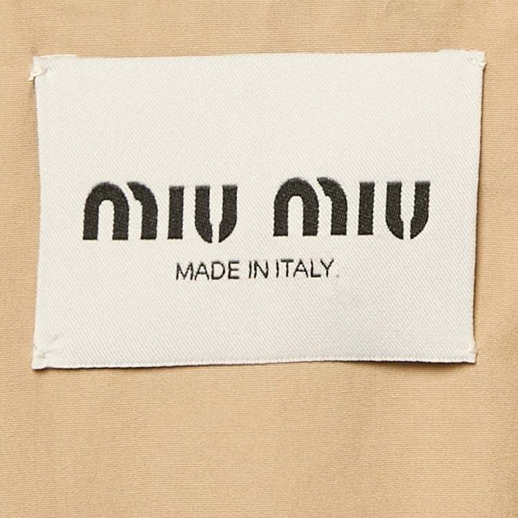 Pre Owned Miu Miu Dark Beige Smocked Sleeveless Mini Dress S