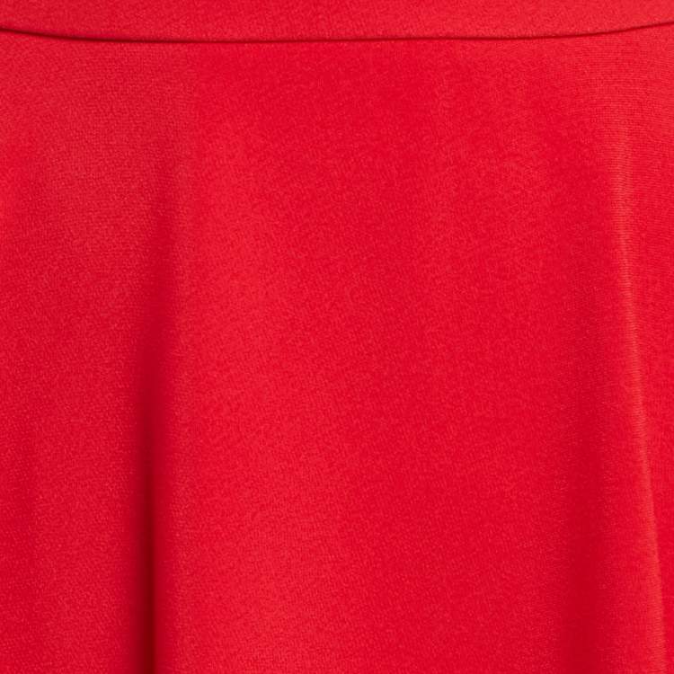 Pre Owned Miu Miu Red Crepe Flared Short Skirt S
