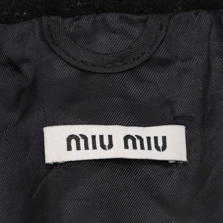 Pre Owned Miu Miu Black Wool Coat M