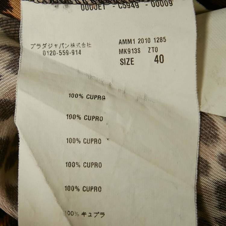 Pre Owned Miu Miu Brown Leopard Print Jersey Shirt S
