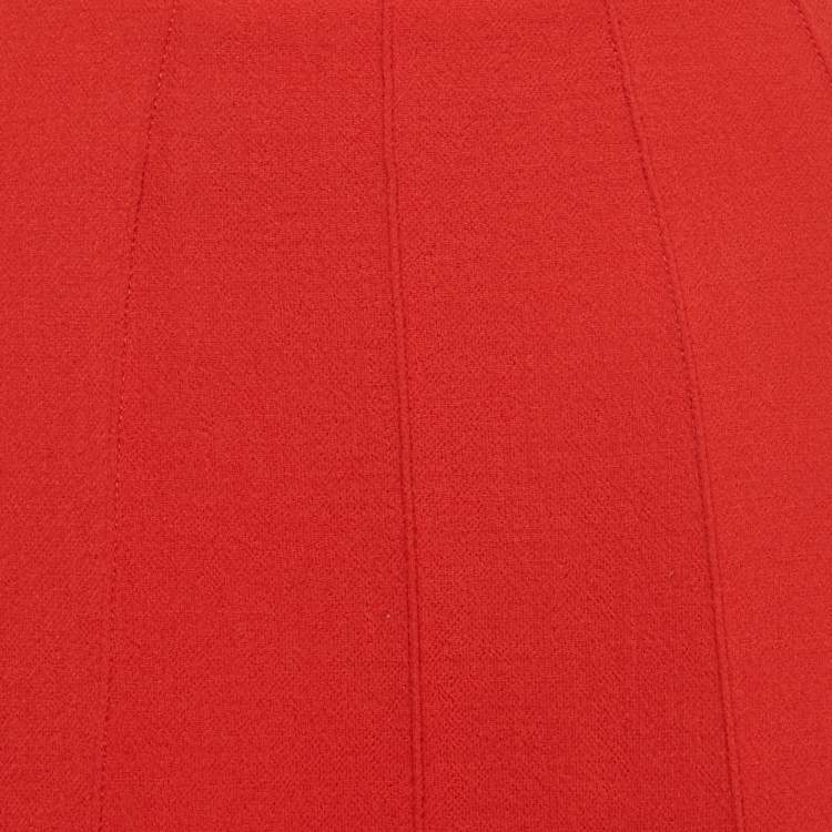 Pre Owned Miu Miu Red Wool Mini Skirt S