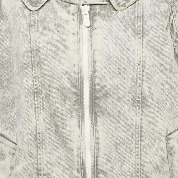 Pre Owned Miu Miu Grey Denim Club Sat June 2018 Oversized Jacket S