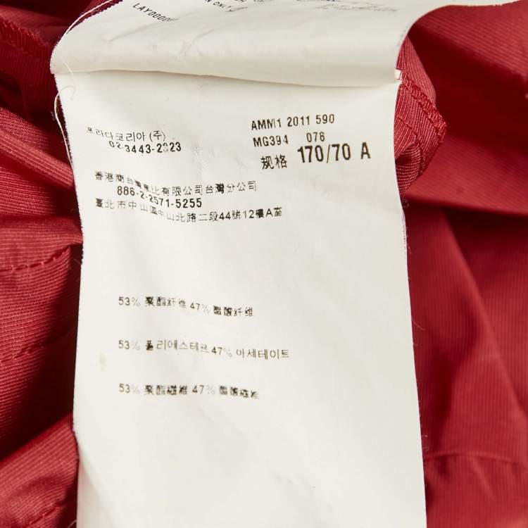 Pre Owned Miu Miu Red Synthetic Flared Mini Skirt M