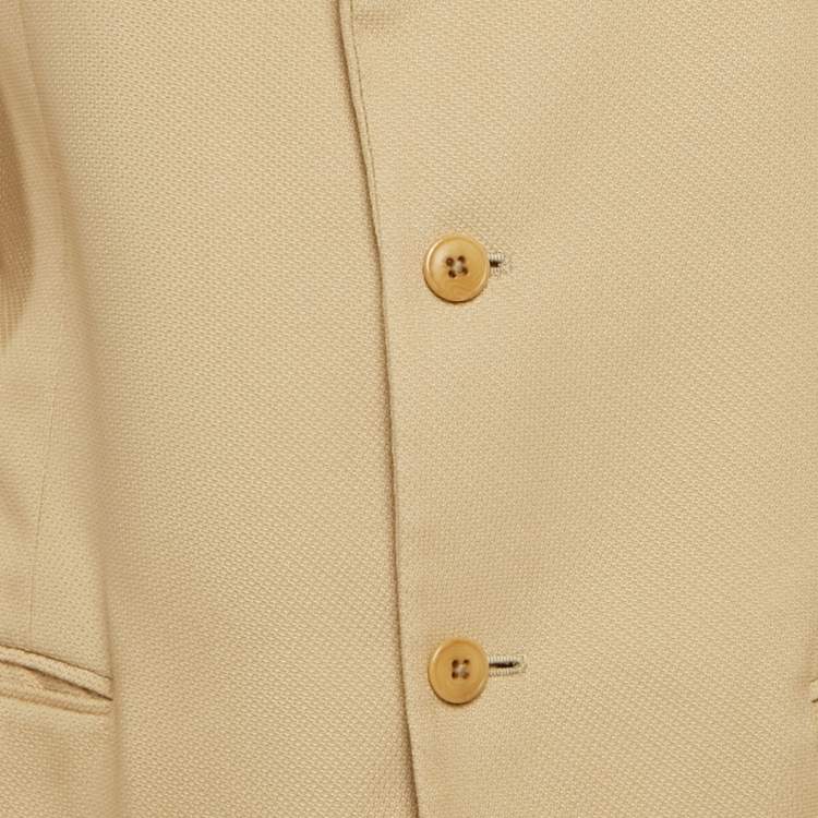 Pre Owned Miu Miu Beige Patterned Wool Tailored Suit L