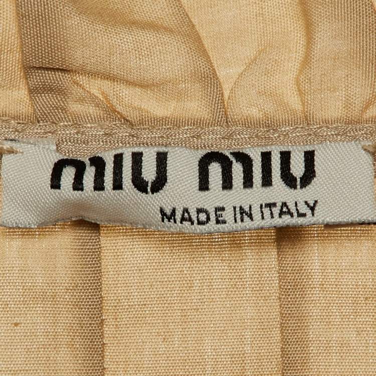 Pre Owned Miu Miu Beige Cotton Off -Shoulder Top L