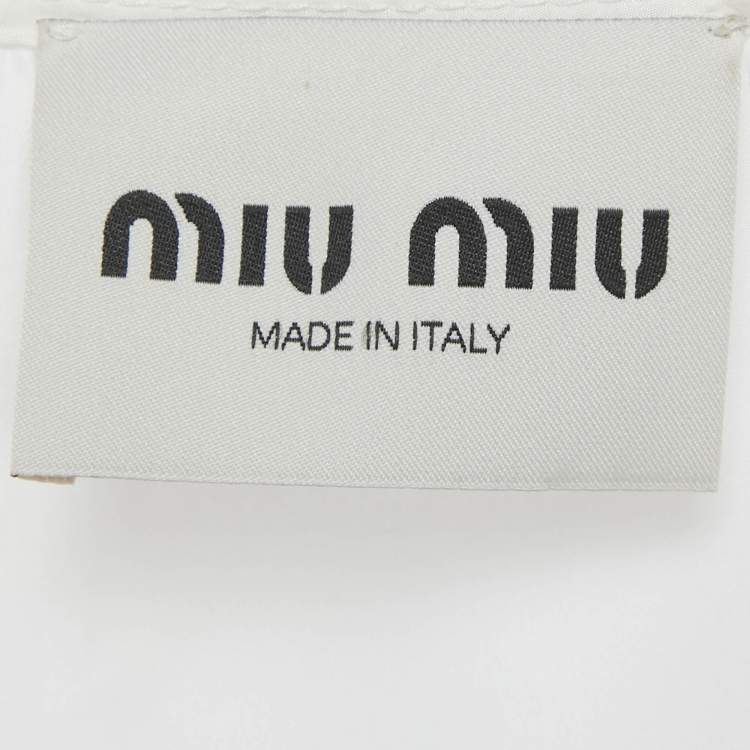 Pre Owned Miu Miu Off-White Synthetic Sleeveless Mini Dress XS
