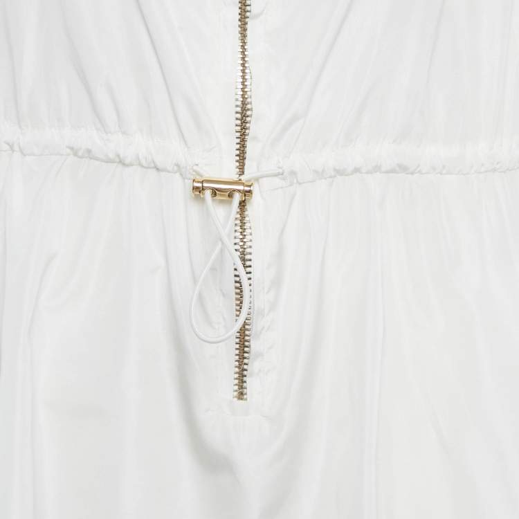 Pre Owned Miu Miu Off-White Synthetic Sleeveless Mini Dress XS