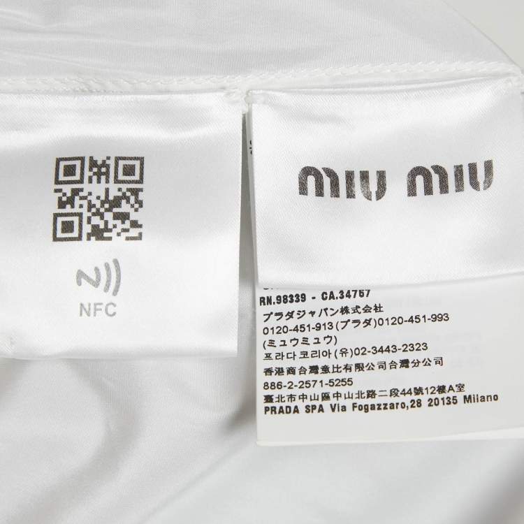 Pre Owned Miu Miu Off-White Synthetic Sleeveless Mini Dress XS