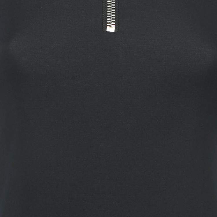 Pre Owned Miu Miu Midnight Blue Jersey Zip Up Maxi Dress S