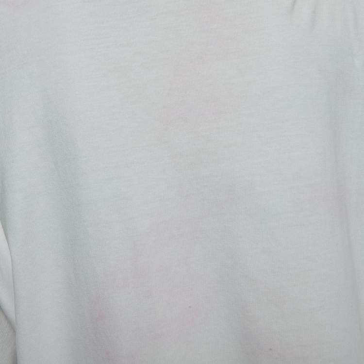 Pre Owned Miu Miu White Printed Tie Dye Cotton Oversize T-Shirt S
