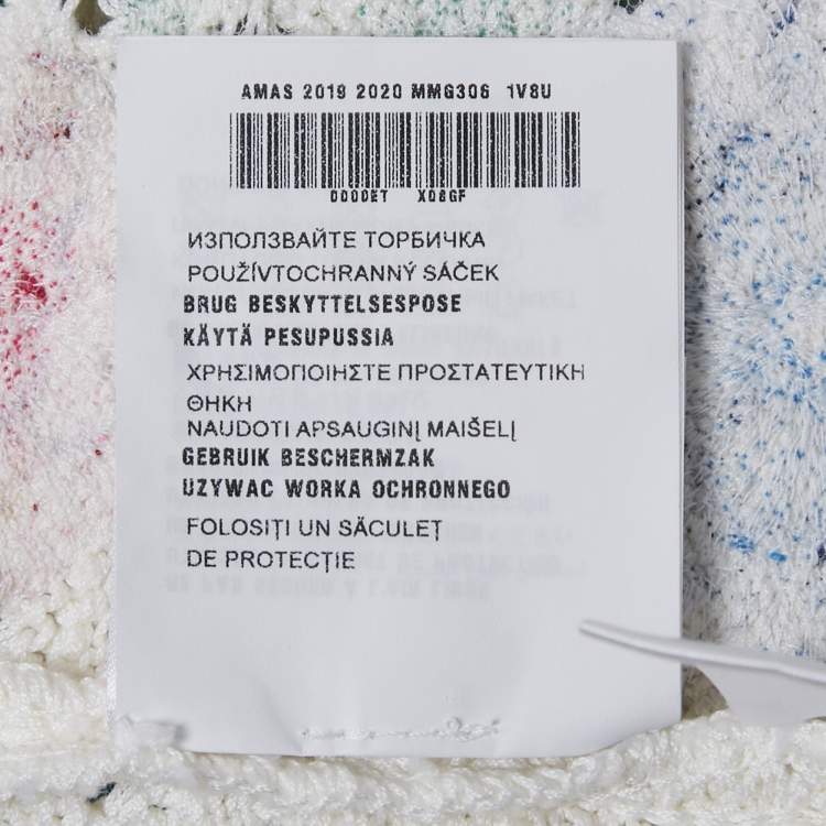 Pre Owned Miu Miu White Floral Embroidered Crochet Mini Skirt S