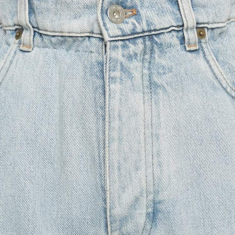 Pre Owned Miu Miu Blue Denim Elasticated Waist Jeans S 