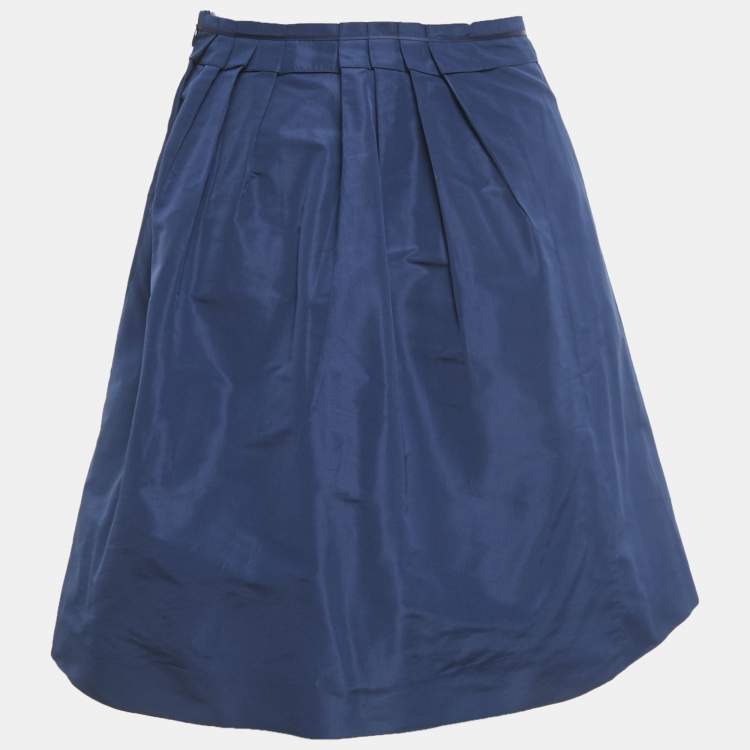 مملوكة مسبقًا Miu Miu Blue Synthetic Pleated Mini Skirt M