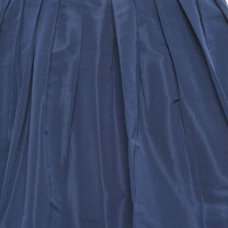 مملوكة مسبقًا Miu Miu Blue Synthetic Pleated Mini Skirt M