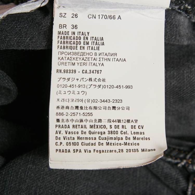 Pre Owned Miu Miu Grey Denim Elasticated Short S