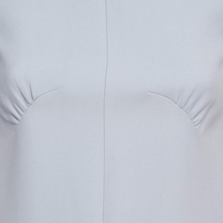 Pre Owned Miu Miu Blue Crepe Cut-Out Sleeve Mini Dress XS