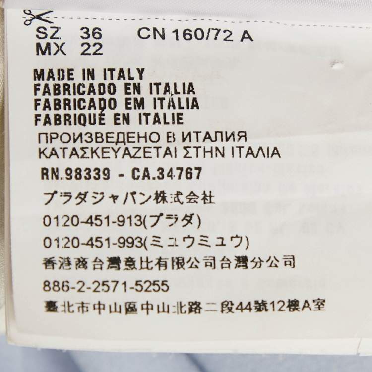 Pre Owned Miu Miu Blue Crepe Cut-Out Sleeve Mini Dress XS