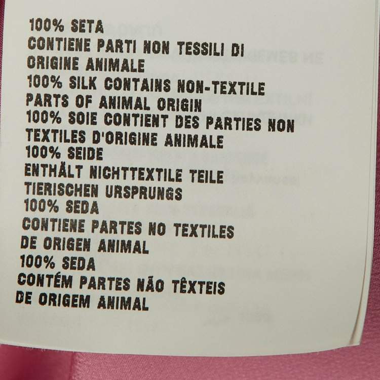 Pre Owned Miu Miu Pink Silk Button Front Midi Dress M