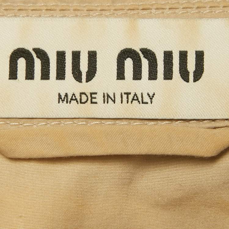 مملوكة مسبقًا Miu Miu Brown Logo Print Cotton Zip-Up Jacket M