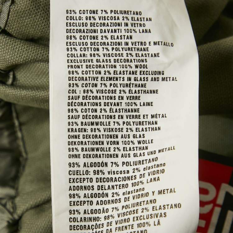 Pre Owned Miu Miu Green Embellished Cotton Playsuit S