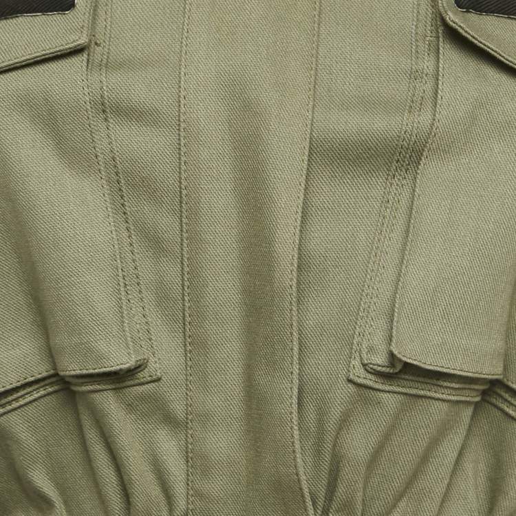 Pre Owned Miu Miu Green Embellished Cotton Playsuit S