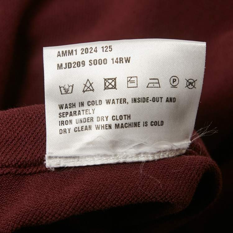 Pre Owned Miu Miu Burgundy Logo Embroidered Pique Cotton Skirt XL 