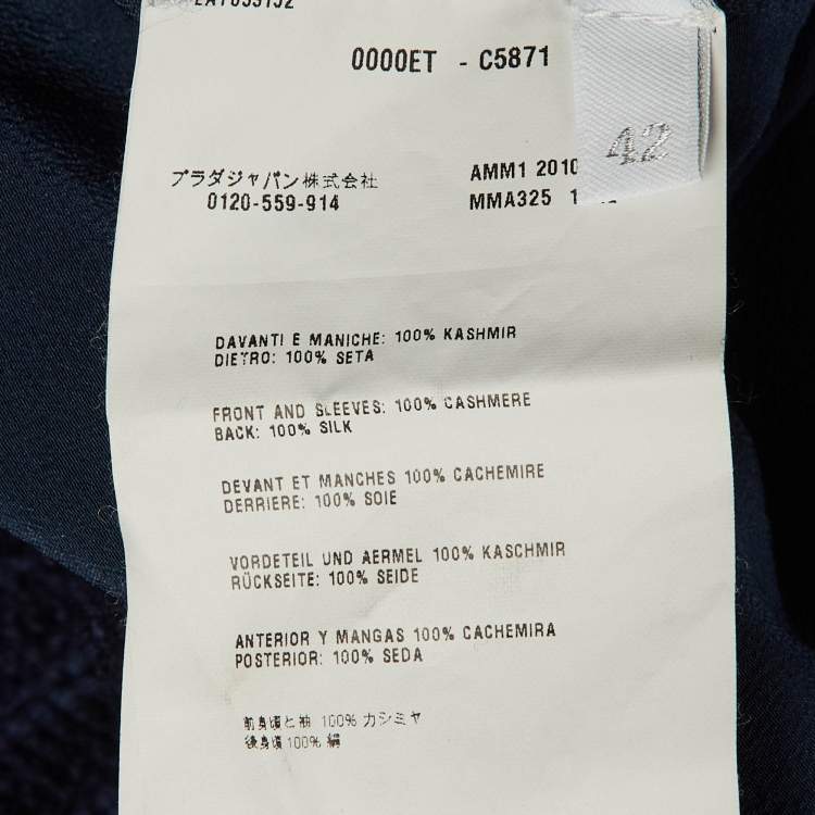 مملوكة مسبقًا Miu Miu Navy Blue Cashmere & Silk Sweater Dress M 