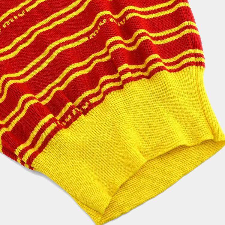 Pre Owned Miu Miu Yellow Red Wool Sweater S