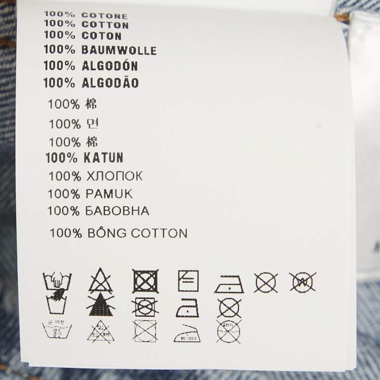 Pre Owned Miu Miu Blue Logo Print Denim Sleeveless Shift Dress S